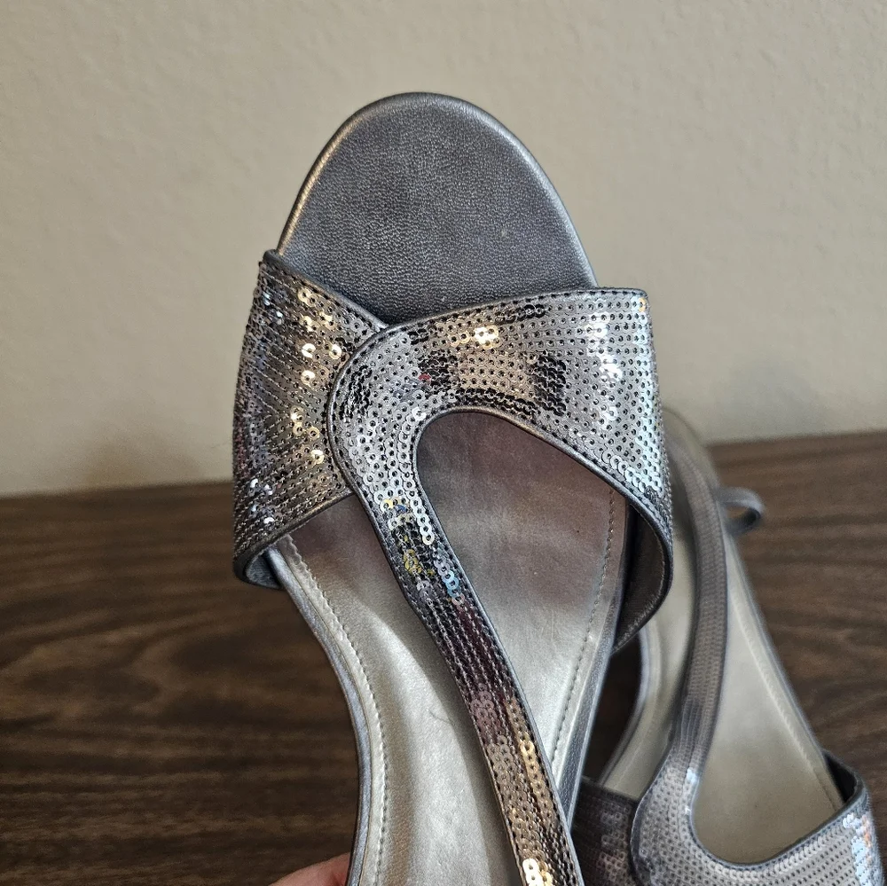 12M Fioni Night Gun Metal Sequin Heels